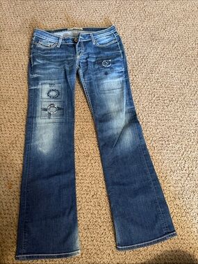 BKE Women’s Blue Distressed Bootcut Jeans